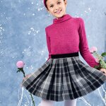 Jupe plisse hiver carreaux tartan london gris anthracite