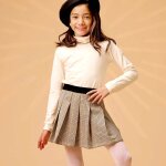 Jupe pliss�e hiver carreaux tartan london marron beige jaune