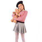 Jupe plisse hiver laine london gris souris
