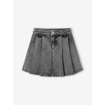 Jupe plisse en jean fille denim gris