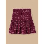 Jupe � pois pois bordeaux