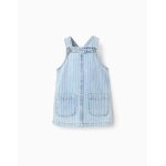 Jupe de poitrine en denim rayé bleu clair Jupe de poitrine en denim rayé bleu clair
