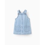 Jupe de poitrine en denim rayé bleu clair Jupe de poitrine en denim rayé bleu clair