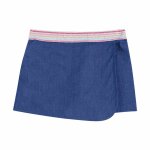 Jupe short deux - en - un jade bleu denim