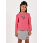 Jupe - short fille denim avec broderie gris