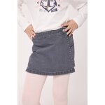Jupe short fille denim gris