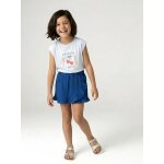 Jupe short fille gaze coton bleu �lectrique