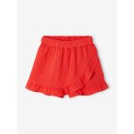 Jupe short fille gaze coton rouge