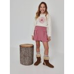 Jupe - short fille maille pied - de - poule rose