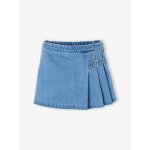 Jupe short fille pliss�e bleu moyen