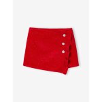 Jupe - short fille en velours effet portefeuille rouge
