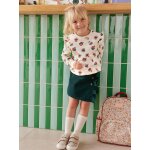 Jupe - short fille en velours effet portefeuille vert anglais