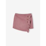 Jupe - short fille en velours effet portefeuille vieux rose