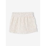 Jupe - short à fleurs cérémonie fille rose imprimé Jupe - short à fleurs cérémonie fille rose imprimé
