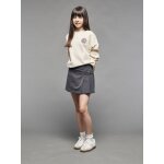 Jupe - short pliss�e fille anthracite