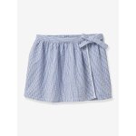 Jupe - short en seersucker fille ray� bleu