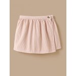 Jupe short en velours fille rose poudre