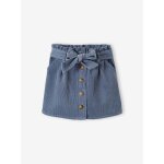 Jupe style paperbag en velours ctel fille bleu gris