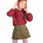 Jupe trap�ze mini ska kaki