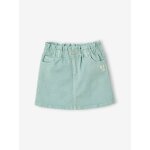 Jupe trapze style paperbag fille facile  enfiler bleu gris