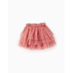 Jupe en tulle  pois en velours rose
