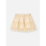 Jupe en tulle avec taille lastique beige