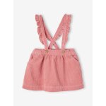 Jupe en velours bretelles à volants bébé bois de rose Jupe en velours bretelles à volants bébé bois de rose