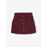Jupe en velours poches coeur fille mauve