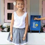 Jupe vichy et cancan bleu marine blanc