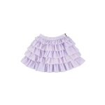 Jupe � volants coton fines rayures ruffle lilas blanc
