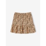 Jupe  volant imprime fille beige imprim