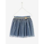 Jupon de fête en tulle parsemé de sequins et paillettes bleu canard clair Jupon de fête en tulle parsemé de sequins et paillettes bleu canard clair