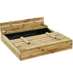 Kangui - bac À sable en bois pefc avec couvercle et bancs marron Kangui - bac À sable en bois pefc avec couvercle et bancs marron