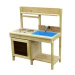 Kangui - cuisine extrieure bois fsc, bac  eau, robinet, vier pour jeux aux jardin marron
