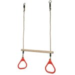 Kangui trap�ze balan�oire en bois avec anneaux de gymnastique pour enfant pour structure de jeux marron ...