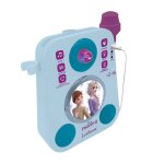 Karaok� reine des neiges avec deux microphones et effets lumineux et sonores bleu