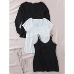Kit 3 pices grossesse allaitement t - shirts + dbardeur noir