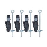 Kit d'ancrage pour trampolines de toutes tailles, 4 sardines de fixation et sangles noir