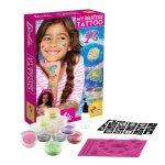 Kit mon tatouage paillet� barbie pour enfants d�s 5 ans - tatouages �ph�m�res et gemmes multicolore