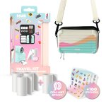 Kit travel pixiprint - housse de transport + 4 rouleaux de papier multicolore