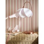 Lampe � poser abat - jour fleur pied m�tal beige