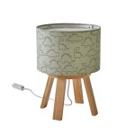 Lampe de chevet bois petit dino kaki Lampe de chevet bois petit dino kaki