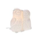 Lampe chouettes bisou blanc