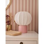 Lampe � poser forme boule pied m�tal rose
