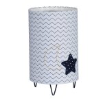 Lampe � poser pieds m�tal en coton - hello blanc