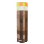 Lampe torche led minecraft - rechargeable par usb - 4 couleurs + support mural marron pixelis�