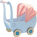 Landau en bois pour poup�e bleu