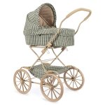 Landau pour poup�e smoke pine vert, blanc rouge