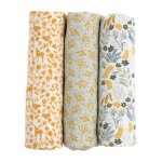 Langes lot de 3 en coton bio - promenons nous blanc