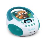 Lecteur cd mp3 enfant avec port usb turquoise fonc�